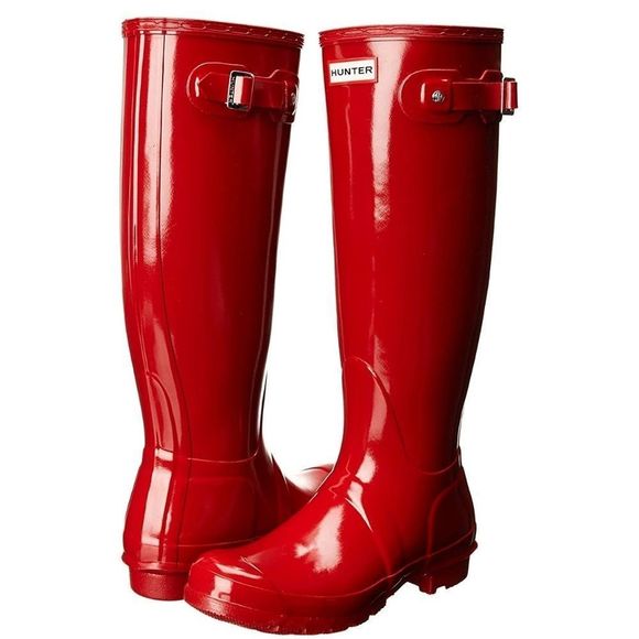 BNWT Hunter Original Tall Rain Boots in Military Red (size 5) - Picture 5 of 16